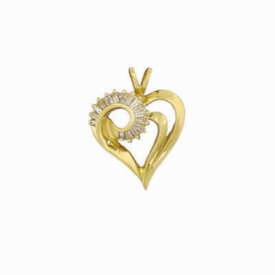 Diamond Spiral Heart Pendant (14K) Lucky Diamond New York