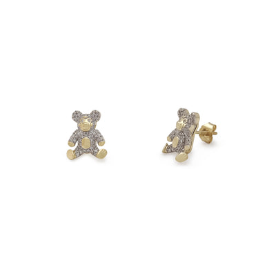Diamond Teddy Bear Stud Earrings (10K) main - Popular Jewelry - New York