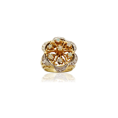Diamond Vintage Florar Opal Ring (14K) Lucky Diamond New York