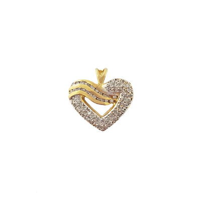 Diamond Wavy Heart Pendant (14K) Lucky Diamond New York