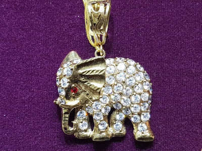 Iced-Out Elephant Pendant 10K - Lucky Diamond 恆福珠寶金行 New York City 169 Canal Street 10013 Jewelry store Playboi Charlie Chinatown @luckydiamondny 2124311180