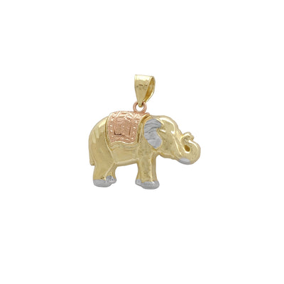 Elephant Pendant (14K) 14 Karat Yellow Gold, Tri Tone Gold, Animal, Lucky Diamond New York