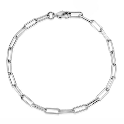 Elongated Cable Bracelet (Silver) Lucky Diamond New York