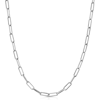 Elongated Cable Chain (Silver) Lucky Diamond New York