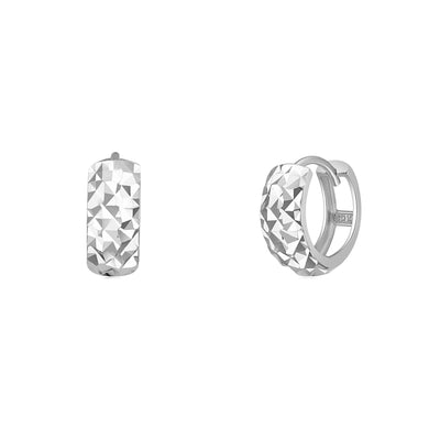 Faceted-Cuts Huggie Earrings (14K) Lucky Diamond New York