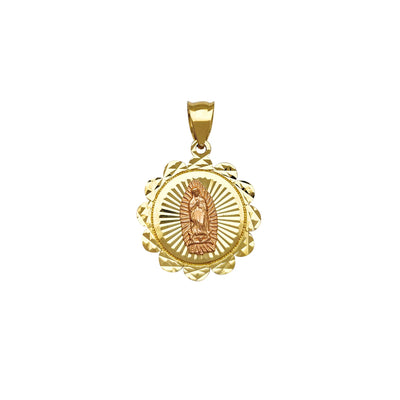 Faceted-Cuts Round Virgin Mary Pendant (14K) Lucky Diamond New York