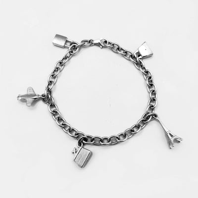Fancy Fashion Charms Cable Bracelet (14K) Lucky Diamond New York