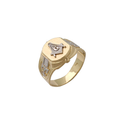 Filigree Fleur de Lis Masonic Ring (14K) Lucky Diamond New York