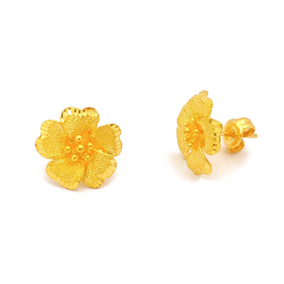 Blossom Flower Stud Earrings (24K) Lucky Diamond New York