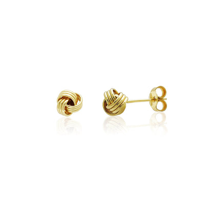 Love Knot Stud Earrings Gold (14k) 14 Karat Yellow Gold, Lucky Diamond New York