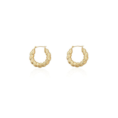 Meringue Twist Hoop Earrings (14K) Lucky Diamond New York