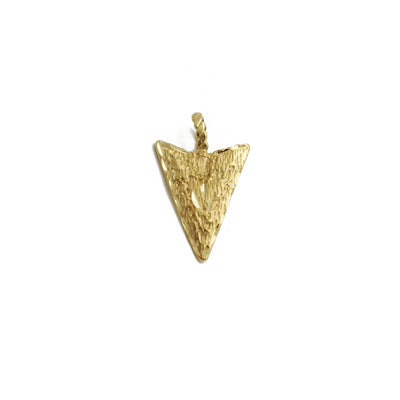 Flint Arrowhead Pendant (14K) 14 Karat Yellow Gold, Diamond Cut, Lucky Diamond New York