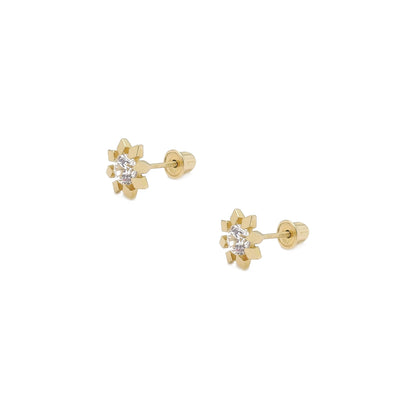 Floral Stud Earrings (14K) Lucky Diamond New York