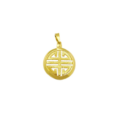 Four Blessing Symbol Medallion Pendant (24K) Lucky Diamond New York