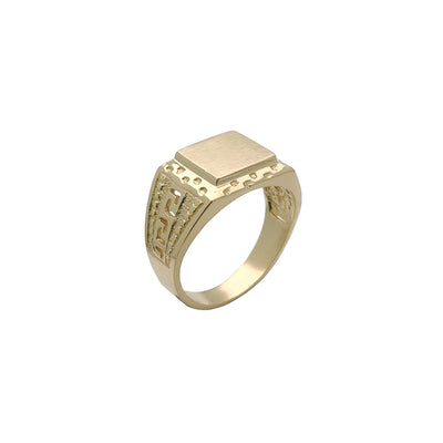 Greek Signet Ring (14K) Lucky Diamond New York