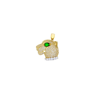 Green-Eye Panther Head Pendant (14K) Lucky Diamond New York