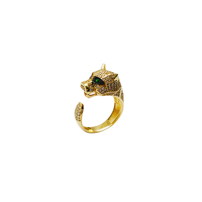 Green-Eyes Panther Ring (14K) Lucky Diamond New York