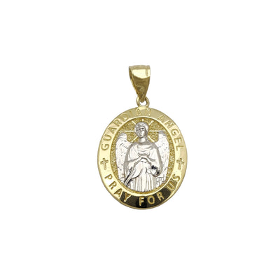 Guardian Angel Oval Medallion Pendant (14K) Lucky Diamond New York