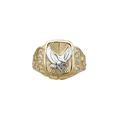 Halo Eagle & Horseshoe Men's Ring (14K) Lucky Diamond New York