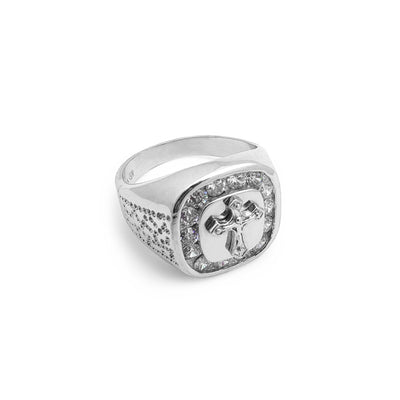 Halo Cross Ring (Silver) Lucky Diamond New York