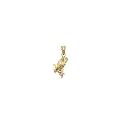 Hands Praying with Rosary Pendant (14K) Lucky Diamond New York