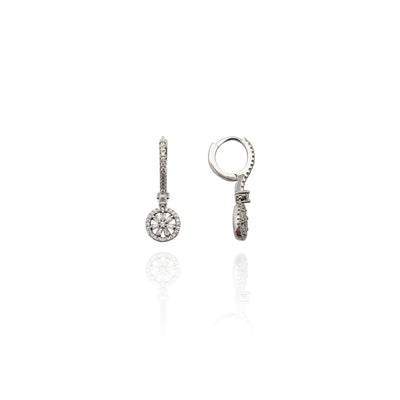 Hanging Wheel CZ Earrings (Silver) New York Lucky Diamond