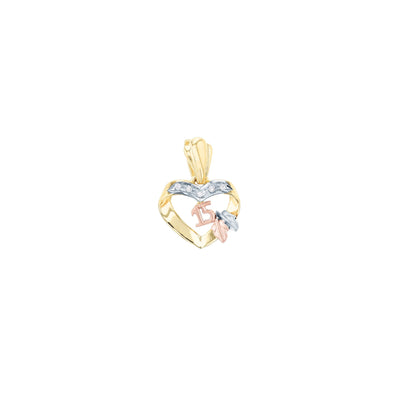 Heart Shaped Ribbon Quinceañera Pendant (14K) Lucky Diamond New York