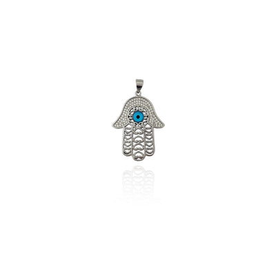 Heart Pattern Hamsa CZ Pendant (Silver) New York Lucky Diamond
