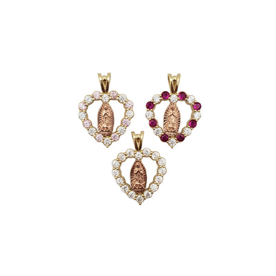Heart Virgin Mary CZ Pendant (14K) New York Lucky Diamond