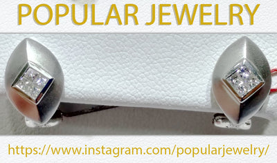 Princess Cut Diamond Earring 14K - Lucky Diamond 恆福珠寶金行 New York City 169 Canal Street 10013 Jewelry store Playboi Charlie Chinatown @luckydiamondny 2124311180