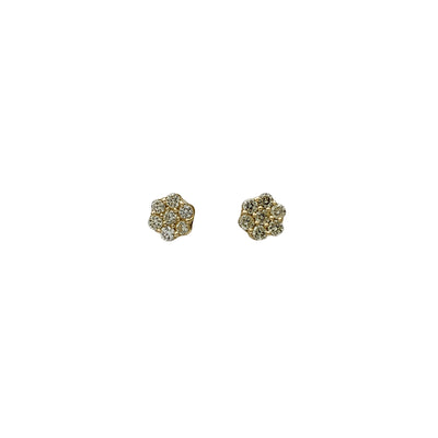 Diamond Honeycomb Stud Earrings (14K) Lucky Diamond New York