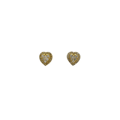 Diamond Heart Stud Earrings (14K) Lucky Diamond New York