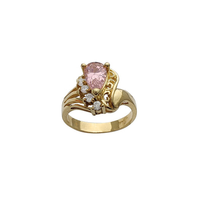 Teardrop Zirconia Fancy Lady Ring (14K) Lucky Diamond New York