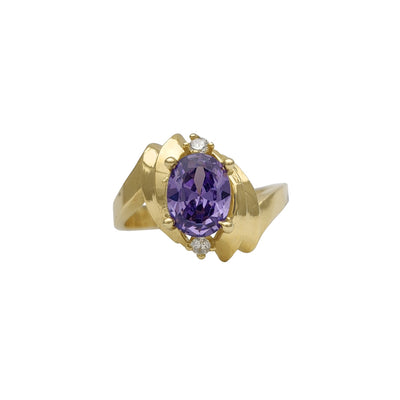 Oval Purple Zirconia Fancy Lady Ring (14K) Lucky Diamond New York
