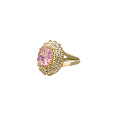 Zirconia Pink Flower Lady Ring (14K) Lucky Diamond New York