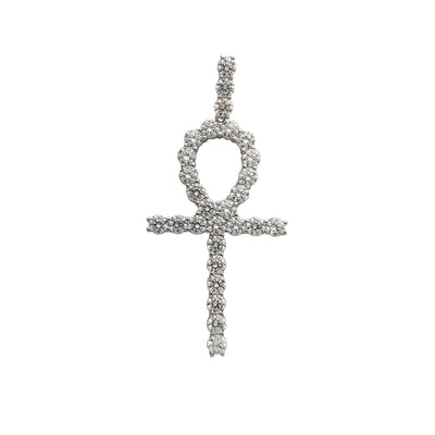 Iced-Out Ankh Pendant (Silver) Lucky Diamond New York