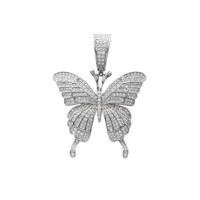 Iced-Out Butterfly Pendant (Silver) Lucky Diamond New York