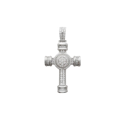 Iced-Out Cocktail Cross Pendant (Silver) Lucky Diamond New York