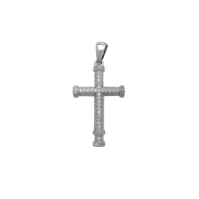 Iced-Out Cross Pendant (Silver) Lucky Diamond New York