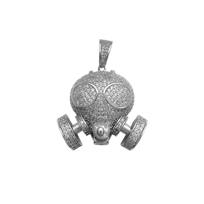 Iced-Out Gas Mask Pendant (Silver) Lucky Diamond New York