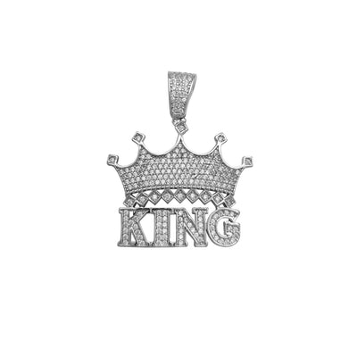 Iced-Out King's Crown Pendant (Silver) Lucky Diamond New York