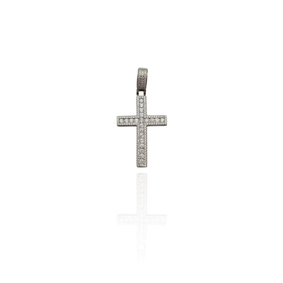Iced-Out Cross CZ Pendant (Silver) New York Lucky Diamond
