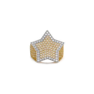 Iced-Out Double Star Ring (14K) Lucky Diamond New York