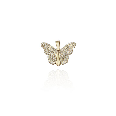 Iced-Out Expanding Wing Butterfly CZ Pendant (14K) New York Lucky Diamond