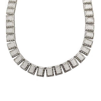 Iced-Out Freezer CZ Necklace (Silver) Lucky Diamond New York