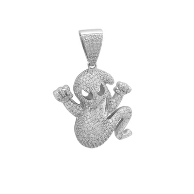 Iced-Out Ghost CZ Pendant (Silver) Lucky Diamond New York