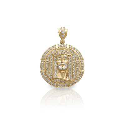 Iced-Out Medallion Jesus Head Pendant (14K) Lucky Diamond New York