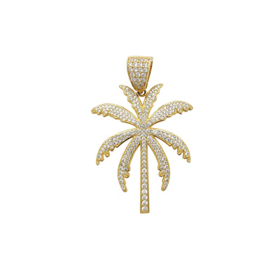 Iced-Out Palm Tree Pendant Yellow (Silver) Lucky Diamond New York