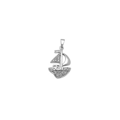 Iced-Out Sailing Boat Pendant (Silver) Lucky Diamond New York