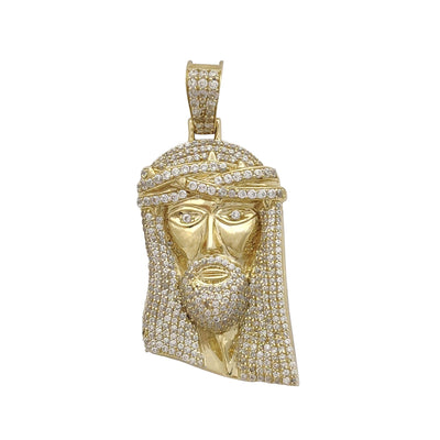 Iced-Outt Jesus Head Pendant (10K) Lucky Diamond New York